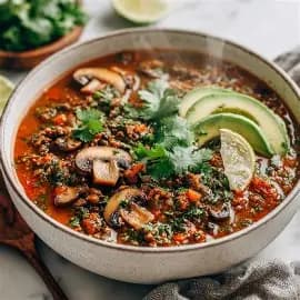 Smoky Mushroom and Walnut Vegan Chili
