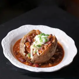 Cincinnati Chili-Stuffed Baked Potatoes